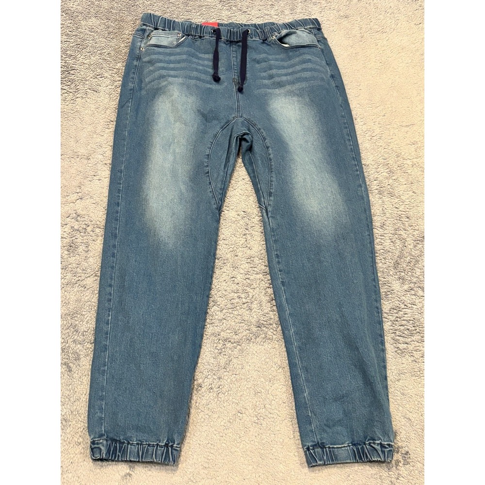 NWT Victorious Los Angeles Mens Joggers Jeans Pull On Elastic Waistband 4XL